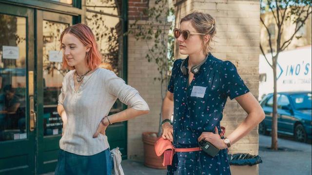 Saoirse Ronan and Greta Gerwig on the sets of Lady Bird. Saoirse Ronan and Greta Gerwig on the sets of Lady Bird.
