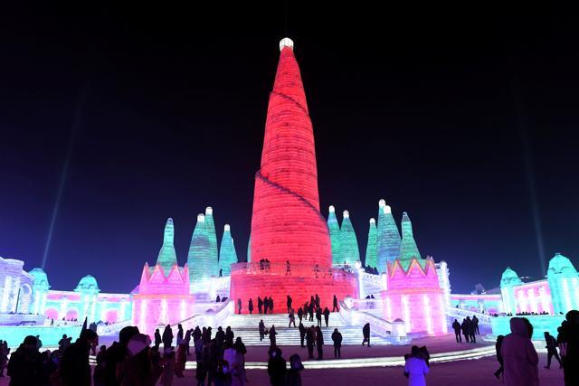 People visit illuminated ice sculptures at the Harbin International Ice and Snow Festival in Harbin, Heilongjiang province, China. (Reuters) People visit illuminated ice sculptures at the Harbin International Ice and Snow Festival in Harbin, Heilongjiang province, China. (Reuters)