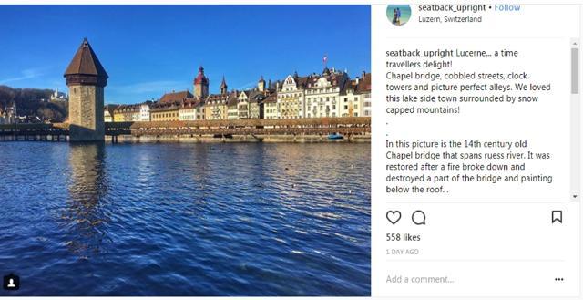 The colourful medieval architecture and gorgeous fountains are amongst the many charming attractions in the beautiful town of Lucerne. (Seatback_Upright/Instagram) The colourful medieval architecture and gorgeous fountains are amongst the many charming attractions in the beautiful town of Lucerne. (Seatback_Upright/Instagram)