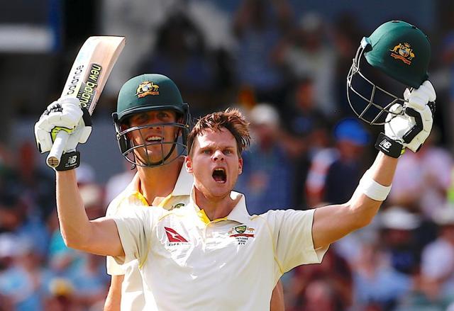 Steve Smith notched up his highest individual score while Mitchell Marsh blasted his maiden century. (REUTERS) Steve Smith notched up his highest individual score while Mitchell Marsh blasted his maiden century. (REUTERS)