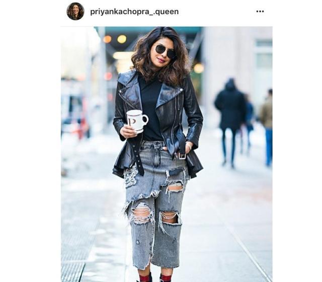 While her denim choice wasn’t exactly flattering, Priyanka made it work. (Instagram/ priyankachopra_.queen) While her denim choice wasn’t exactly flattering, Priyanka made it work. (Instagram/ priyankachopra_.queen)