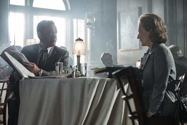 In this image released by 20th Century Fox, Tom Hanks portrays Ben Bradlee, left, and Meryl Streep portrays Katharine Graham in a scene from The Post. (AP) In this image released by 20th Century Fox, Tom Hanks portrays Ben Bradlee, left, and Meryl Streep portrays Katharine Graham in a scene from The Post. (AP)