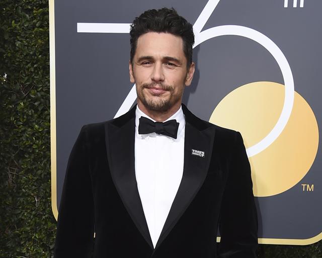 James Franco arrives at the 75th annual Golden Globe Awards in Beverly Hills, California. (Jordan Strauss/Invision/AP) James Franco arrives at the 75th annual Golden Globe Awards in Beverly Hills, California. (Jordan Strauss/Invision/AP)