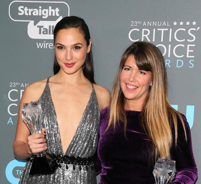 Actress Gal Gadot (L) and Director Patty Jenkins, winner of Best Action Movie for 'Wonder Woman'. (AFP)