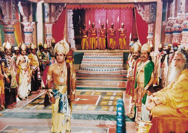 Following the success of the serial, maker Ramanand Sagar (seen above, directing actor Arun Govil, who played Ram, in a scene) became an industry in himself, going on to make Sri Krishna, Luv aur Kush, Alif Laila and many more serials . (Courtesy: Sagar Arts. ) Following the success of the serial, maker Ramanand Sagar (seen above, directing actor Arun Govil, who played Ram, in a scene) became an industry in himself, going on to make Sri Krishna, Luv aur Kush, Alif Laila and many more serials . (Courtesy: Sagar Arts. )