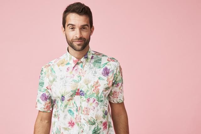 Firstly, choose a shirt that is loose fitting around the body and keep the colours to a minimum. Wear it with black trousers. (Shutterstock) Firstly, choose a shirt that is loose fitting around the body and keep the colours to a minimum. Wear it with black trousers. (Shutterstock)