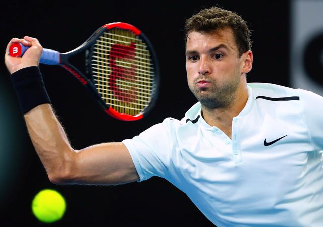 Bulgaria's Grigor Dimitrov hits a shot at the Brisbane International tennis tournament. (REUTERS) Bulgaria's Grigor Dimitrov hits a shot at the Brisbane International tennis tournament. (REUTERS)