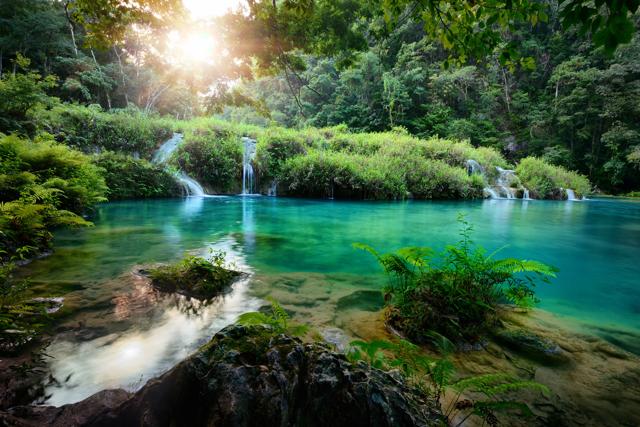 The journey to Semuc Champey isn’t easy but its natural pools and a limestone bridge in the background make it worth the effort. (Getty Images/iStockphoto) The journey to Semuc Champey isn’t easy but its natural pools and a limestone bridge in the background make it worth the effort. (Getty Images/iStockphoto)