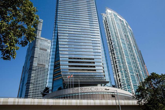 A general view shows signage for the Ritz-Carlton hotel in Hong Kong. (AFP Photo) A general view shows signage for the Ritz-Carlton hotel in Hong Kong. (AFP Photo)
