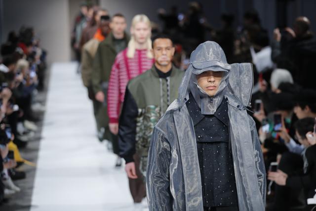 Models wear creations as part of the Yoshio Kubo men's Fall-Winter 2018-19 collection. (AP/Antonio Calanni) Models wear creations as part of the Yoshio Kubo men's Fall-Winter 2018-19 collection. (AP/Antonio Calanni)