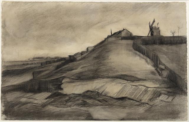 A drawing by Vincent van Gogh titled The Hill of Montmartre with Stone Quarry, dating to March 1886. (AP) A drawing by Vincent van Gogh titled The Hill of Montmartre with Stone Quarry, dating to March 1886. (AP)
