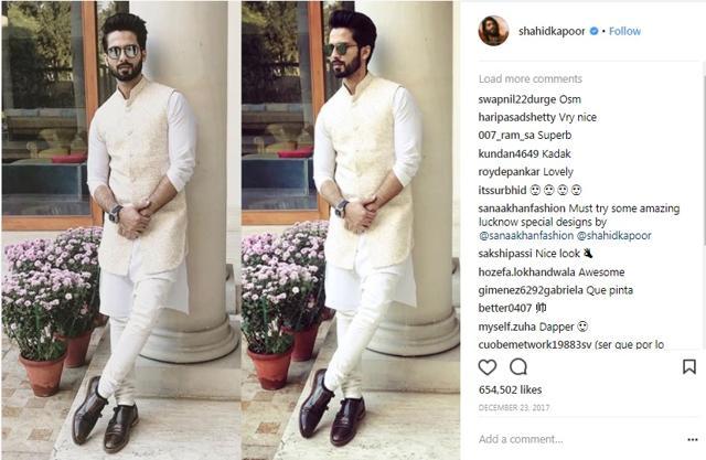 Move over the traditional black jutti, and make way for the European style statement. (shahidkapoor/Instagram) Move over the traditional black jutti, and make way for the European style statement. (shahidkapoor/Instagram)
