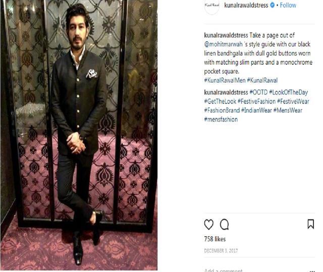 Men are also adding glitter on traditional clothing using lapel pins, chiffon and satin pocket squares and audaciously flaunting floral pins. (kunalrawaldstress/Instagram) Men are also adding glitter on traditional clothing using lapel pins, chiffon and satin pocket squares and audaciously flaunting floral pins. (kunalrawaldstress/Instagram)