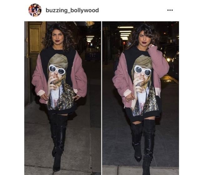Leave it to the Quantico actor to make a throw-on-and-go graphic T-shirt look this good and give us an easy outfit we can all emulate. (Instagram/ buzzing_bollywood) Leave it to the Quantico actor to make a throw-on-and-go graphic T-shirt look this good and give us an easy outfit we can all emulate. (Instagram/ buzzing_bollywood)