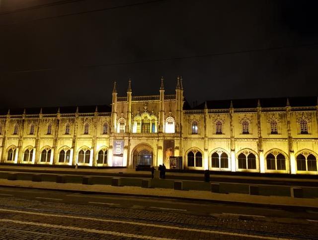 Jerónimos Monastery next to Santa Maria de Belem church is lit up at night. (Picture courtesy: Abhimanyu/Am Klicks) Jerónimos Monastery next to Santa Maria de Belem church is lit up at night. (Picture courtesy: Abhimanyu/Am Klicks)
