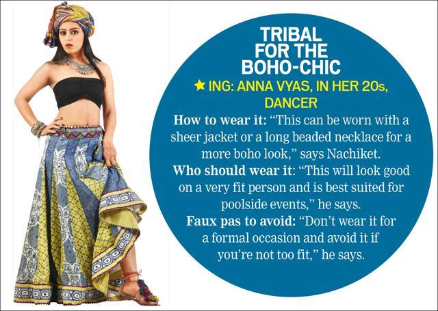 Anna wears a black tube top from Jockey, crinkled stole as turban and lehenga by Poonam Dubey, silver necklace and cuff from Nimai and jutis from NeedleDust (Raj K Raj)