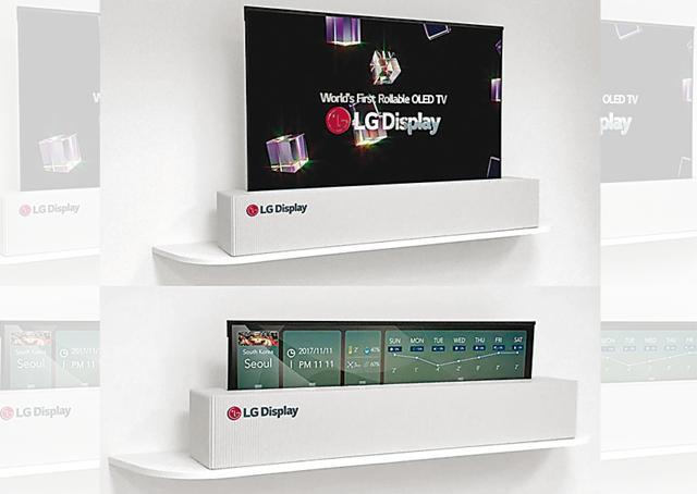 This 65-inch TV from LG actually just rolls itself into its own little enclosure This 65-inch TV from LG actually just rolls itself into its own little enclosure