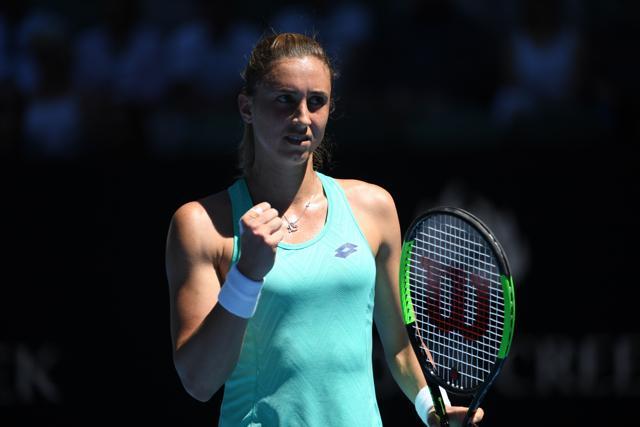 Petra Martic reacts during her women's singles third round match against Luksika Kumkhum. (AFP) Petra Martic reacts during her women's singles third round match against Luksika Kumkhum. (AFP)
