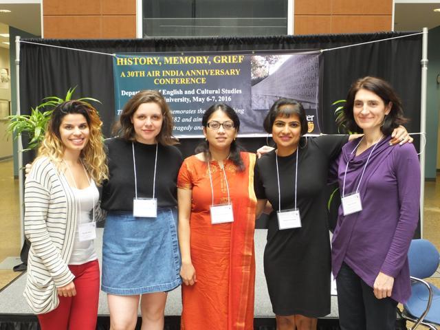 Chandrima Chakraborty (centre) with other organisers of the first scholarly conference on the Kanishka tragedy at McMaster University in 2015. (Courtesy Chandrima Chakraborty)