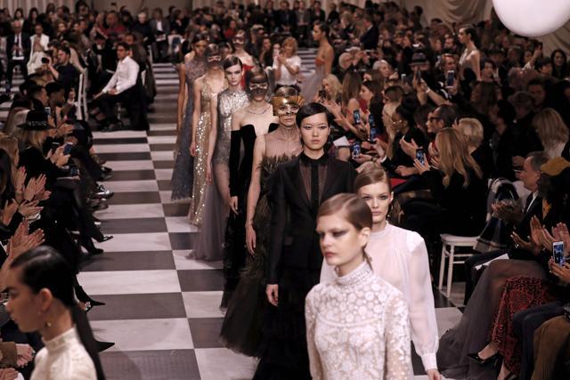 Models present creations for Christian Dior during the 2018 spring/summer Haute Couture collection in Paris (AFP) Models present creations for Christian Dior during the 2018 spring/summer Haute Couture collection in Paris (AFP)