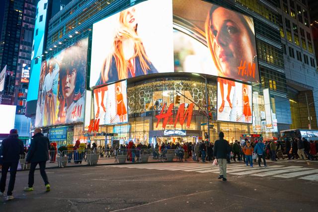 H&M billboards in New York. (Shutterstock) H&M billboards in New York. (Shutterstock)