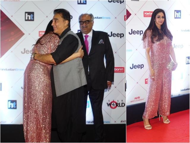 Sridevi and Kamal Haasan with Boney Kapoor. (HT Photos) Sridevi and Kamal Haasan with Boney Kapoor. (HT Photos)