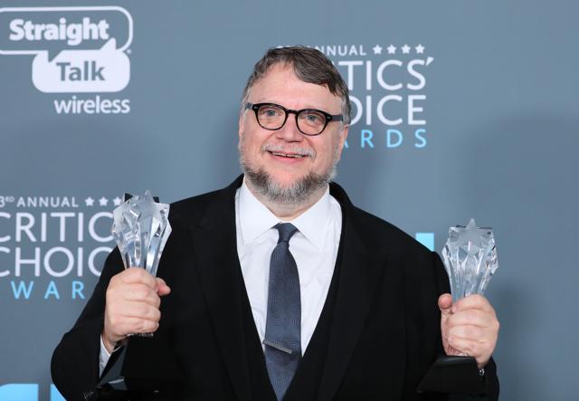 Director Guillermo del Toro, recipient of the Best Director and Best Picture awards for The Shape of Water attends the 23rd annual Critics' Choice Awards Press Room at the Barker Hangar on January 11. (AFP)