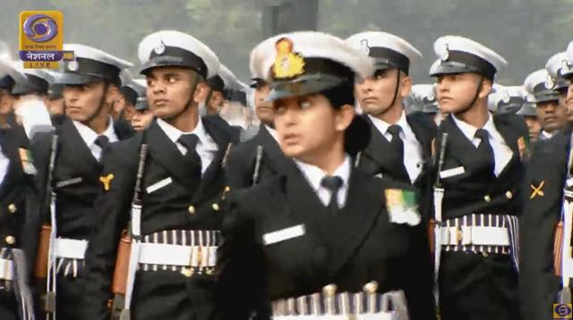 Indian Navy in the parade. (DD screengrab)