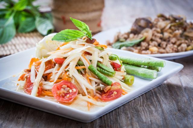 Thai papaya salad Som Tum. (Shutterstock) Thai papaya salad Som Tum. (Shutterstock)