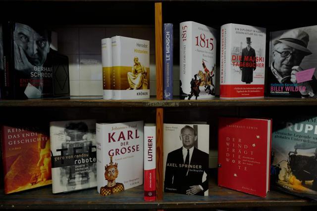 View of books on display at the Weyhe bookshop. (AFP)