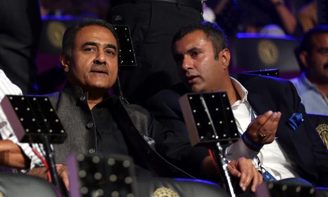 BCCI treasurer Anirudh Chaudhry (right) with NCP heavyweight and AIFF president Praful Patel. (BCCI)