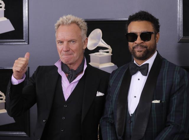 Singers Sting and Shaggy (R) at Grammy red carpet. (REUTERS) Singers Sting and Shaggy (R) at Grammy red carpet. (REUTERS)