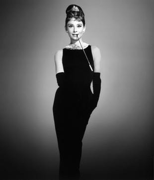 Late actor and style icon Audrey Hepburn in the classic satin dress Late actor and style icon Audrey Hepburn in the classic satin dress