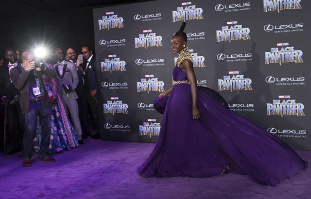 Lupita Nyong'o attends the world premiere of Marvel Studios’ Black Panther, on January 29, 2018, in Hollywood, California. (AFP)