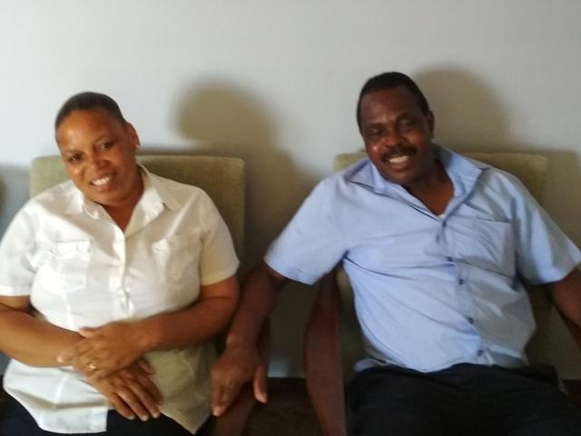 Lungi Ngidi’s parents -- father Jerome (right) and mother Bongi. (HT Photo)
