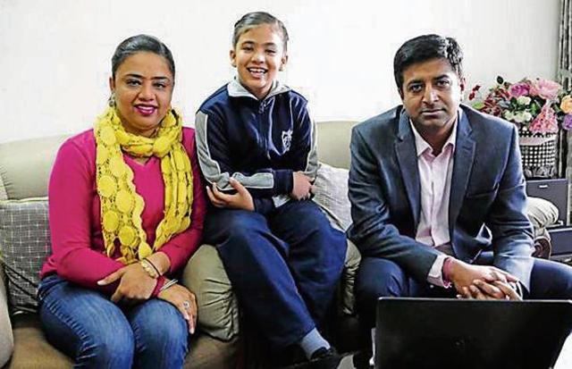 Ramandeep Singh with his family at Phase 10 in Mohali. (Keshav Singh/HT) Ramandeep Singh with his family at Phase 10 in Mohali. (Keshav Singh/HT)