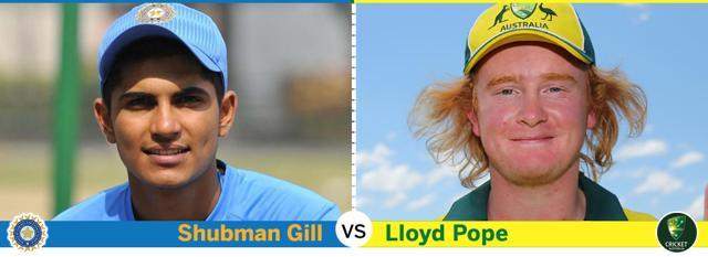 Shubman Gill has been in great form while Lloyd Pope has been a revelation for Australia in the ICC Under-19 World Cup. (HT Photo) Shubman Gill has been in great form while Lloyd Pope has been a revelation for Australia in the ICC Under-19 World Cup. (HT Photo)