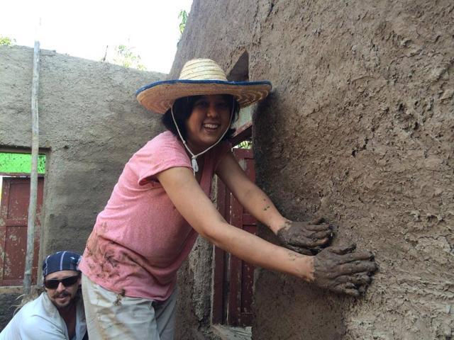 The walls have been mud-washed using the technique I studied in Thailand. The walls have been mud-washed using the technique I studied in Thailand.