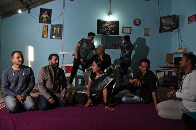 An evening meeting of the LGBTQ community at the headquarters of the NGO Sarathi Trust in Nagpur. (Satyabrata Tripathy / HT Photo)