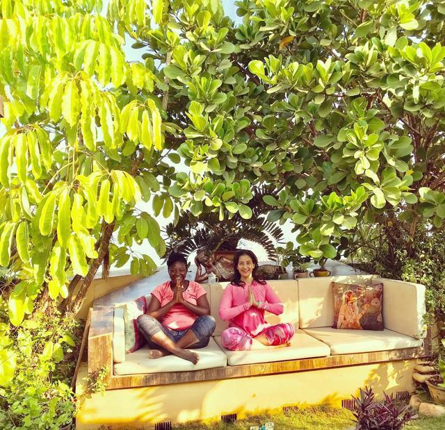 Manisha with a friend. (Manisha Koirala’s Instagram) Manisha with a friend. (Manisha Koirala’s Instagram)
