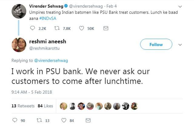 But another banker replied, taking issue with his original tweet. (Twitter) But another banker replied, taking issue with his original tweet. (Twitter)