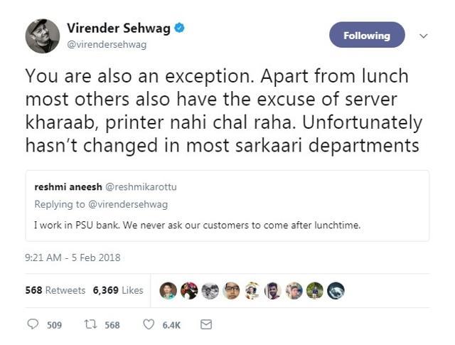 Sehwag called both bankers as exceptions to the system. (Twitter) Sehwag called both bankers as exceptions to the system. (Twitter)