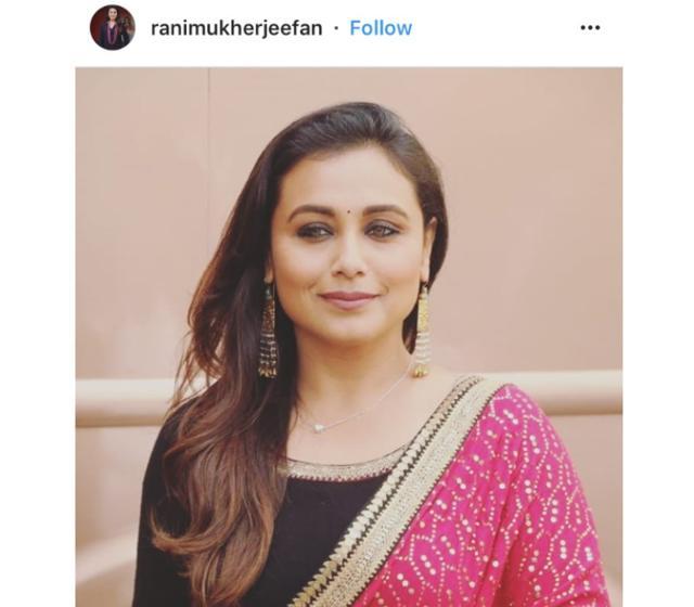 Rani pulled her hair on one side and kept the make-up minimal. (Instagram/ ranimukherjeefan)