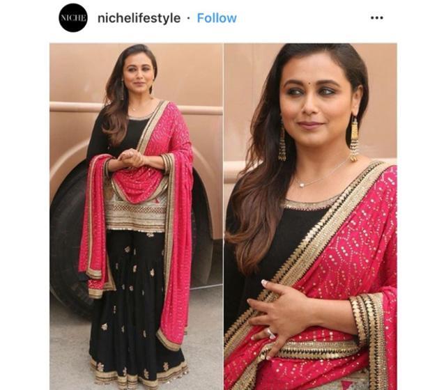 Rani wore a pair of polki earrings with her traditional ensemble. (Instagram/ nichelifestyle)