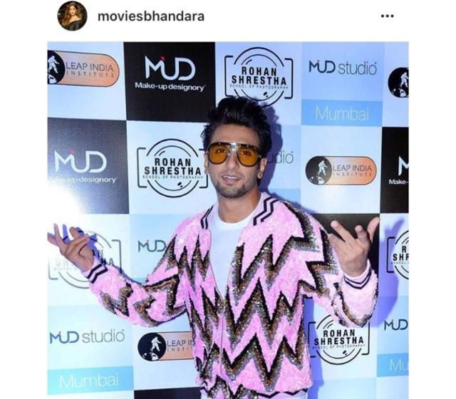 Ranveer Singh rocks a black and white bomber jacket in latest post
