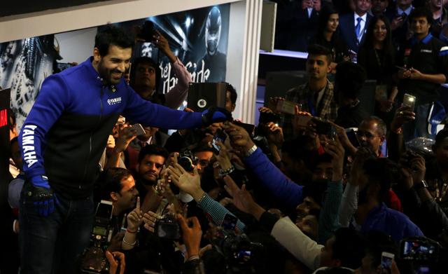 John Abraham at the launch of Yamaha R3 during the Auto Expo in Greater Noida. (Photos By Salman Ali/Hindustan Times) John Abraham at the launch of Yamaha R3 during the Auto Expo in Greater Noida. (Photos By Salman Ali/Hindustan Times)