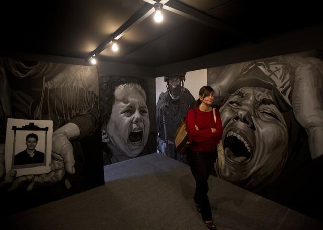 A visitor looks at art project " The Flow" by Subba Ghosh during the India Art Fair. (AP/Manish Swarup) A visitor looks at art project " The Flow" by Subba Ghosh during the India Art Fair. (AP/Manish Swarup)