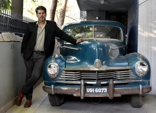 Aditya Vij, a collecter vintage cars, with his Hudson Super at his residence in west Delhi. (Vipin Kumar/HT PHOTO) Aditya Vij, a collecter vintage cars, with his Hudson Super at his residence in west Delhi. (Vipin Kumar/HT PHOTO)