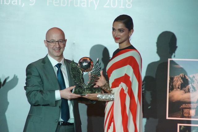 Deepika Padukone at the red carpet of Volare Awards 2018 in Mumbai on Feb 9, 2018. (IANS) Deepika Padukone at the red carpet of Volare Awards 2018 in Mumbai on Feb 9, 2018. (IANS)