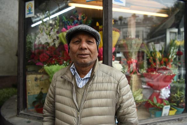 Ram Babu, 62, is a florist near Palika Bazaar, Connaught Place, Central Delhi. He says that Valentine’s Day might keep him busy all day, but that doesn’t mean he cannot find the time to gift things to his Valentine. (Photo: Sarang Gupta/HT)